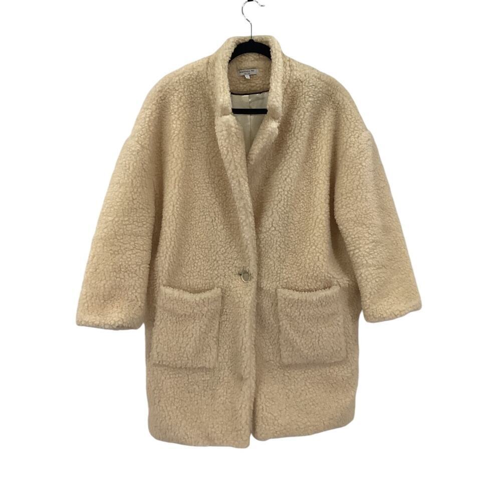 Emerson Fry Teddy Bear Coat In Ivory Size Large Oversized Fit - Picture 2 of 14